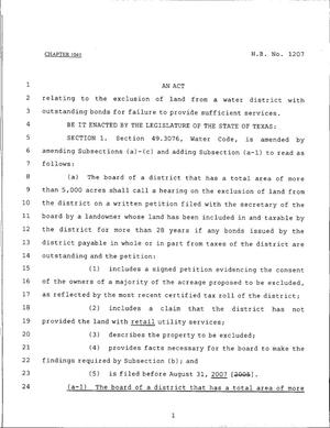 79th Texas Legislature, Regular Session, House Bill 1207, Chapter 1041