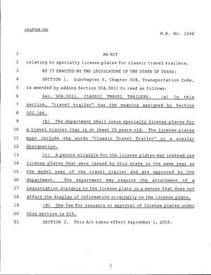79th Texas Legislature, Regular Session, House Bill 1244, Chapter 1045