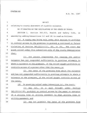 79th Texas Legislature, Regular Session, House Bill 1287, Chapter 1050