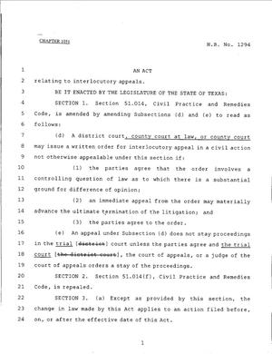 79th Texas Legislature, Regular Session, House Bill 1294, Chapter 1051