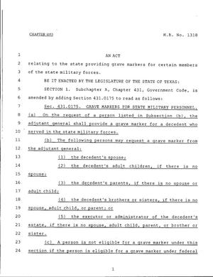 79th Texas Legislature, Regular Session, House Bill 1318, Chapter 1053