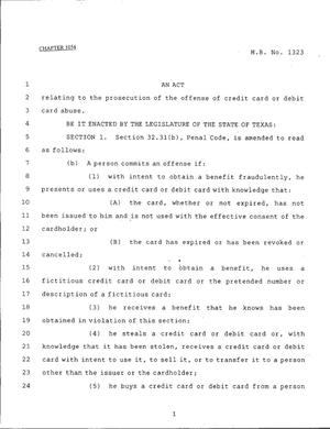 79th Texas Legislature, Regular Session, House Bill 1323, Chapter 1054