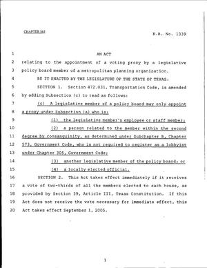 79th Texas Legislature, Regular Session, House Bill 1339, Chapter 565