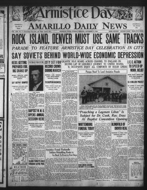 Primary view of object titled 'Amarillo Daily News (Amarillo, Tex.), Vol. 22, No. 7, Ed. 1 Tuesday, November 11, 1930'.