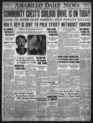 Primary view of object titled 'Amarillo Daily News (Amarillo, Tex.), Vol. 22, No. 12, Ed. 1 Monday, November 17, 1930'.