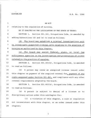 79th Texas Legislature, Regular Session, House Bill 1366, Chapter 1058