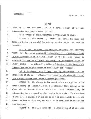 79th Texas Legislature, Regular Session, House Bill 1379, Chapter 1059
