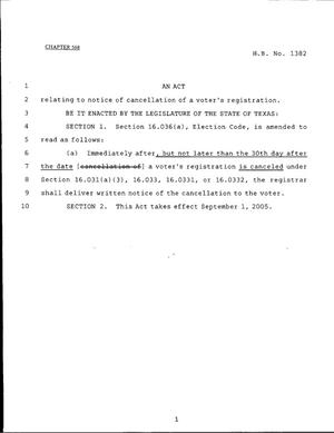 79th Texas Legislature, Regular Session, House Bill 1382, Chapter 568