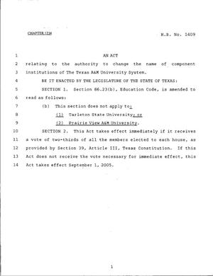 79th Texas Legislature, Regular Session, House Bill 1409, Chapter 1234