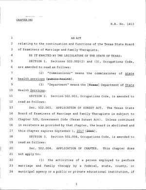 79th Texas Legislature, Regular Session, House Bill 1413, Chapter 1061