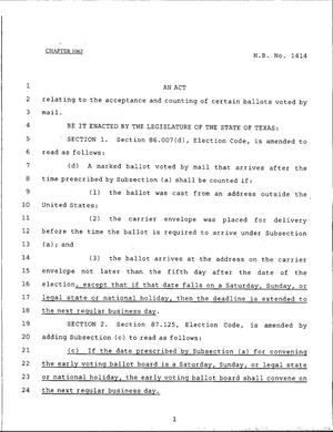 79th Texas Legislature, Regular Session, House Bill 1414, Chapter 1062