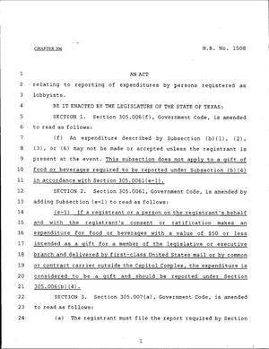 79th Texas Legislature, Regular Session, House Bill 1508, Chapter 206
