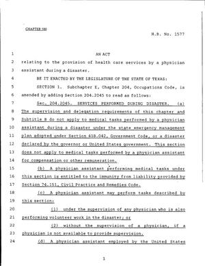 79th Texas Legislature, Regular Session, House Bill 1577, Chapter 580