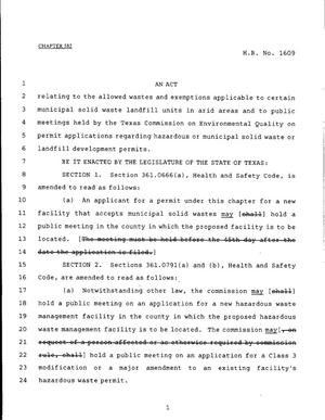 79th Texas Legislature, Regular Session, House Bill 1609, Chapter 582