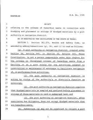 79th Texas Legislature, Regular Session, House Bill 1705, Chapter 589