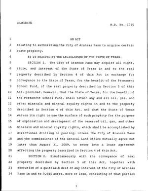 79th Texas Legislature, Regular Session, House Bill 1740, Chapter 591