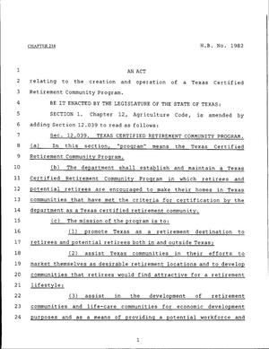 79th Texas Legislature, Regular Session, House Bill 1982, Chapter 214
