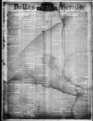 Primary view of object titled 'Dallas Herald. (Dallas, Tex.), Vol. 8, No. 35, Ed. 1 Wednesday, February 29, 1860'.