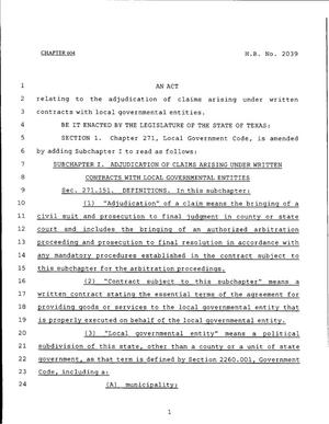 79th Texas Legislature, Regular Session, House Bill 2039, Chapter 604
