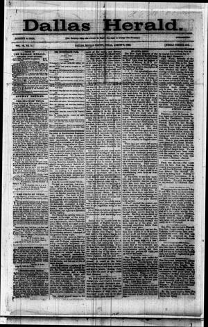 Dallas Herald. (Dallas, Tex.), Vol. 10, No. 37, Ed. 1 Saturday, August 9, 1862