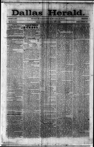 Primary view of object titled 'Dallas Herald. (Dallas, Tex.), Vol. 10, No. 41, Ed. 1 Saturday, September 6, 1862'.