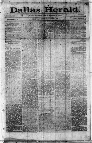 Primary view of Dallas Herald. (Dallas, Tex.), Vol. 10, No. 46, Ed. 1 Saturday, October 11, 1862
