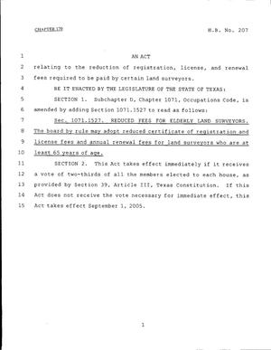 79th Texas Legislature, Regular Session, House Bill 207, Chapter 170
