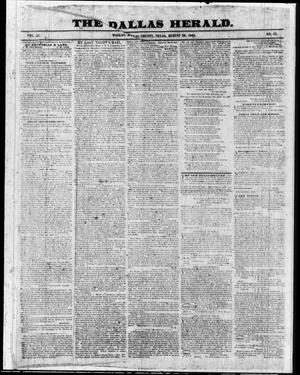 Primary view of object titled 'The Dallas Herald. (Dallas, Tex.), Vol. 11, No. 52, Ed. 1 Saturday, August 20, 1864'.