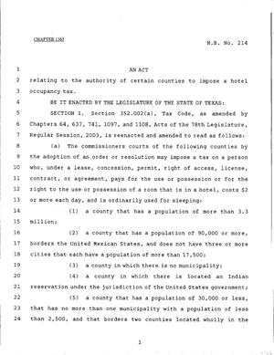 79th Texas Legislature, Regular Session, House Bill 214, Chapter 1365