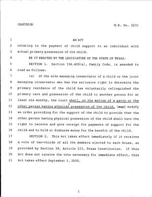 79th Texas Legislature, Regular Session, House Bill 2231, Chapter 261