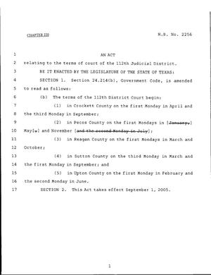 79th Texas Legislature, Regular Session, House Bill 2256, Chapter 220