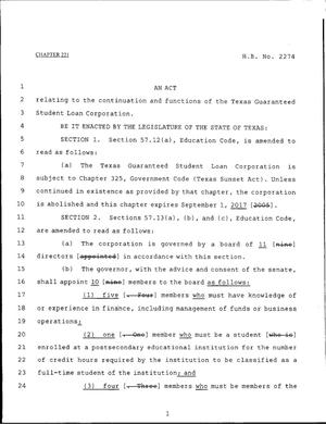 79th Texas Legislature, Regular Session, House Bill 2274, Chapter 221