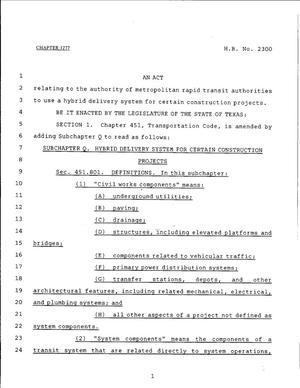 79th Texas Legislature, Regular Session, House Bill 2300, Chapter 1277