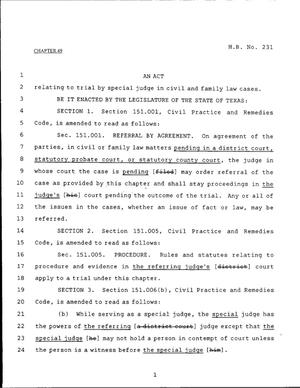79th Texas Legislature, Regular Session, House Bill 231, Chapter 49