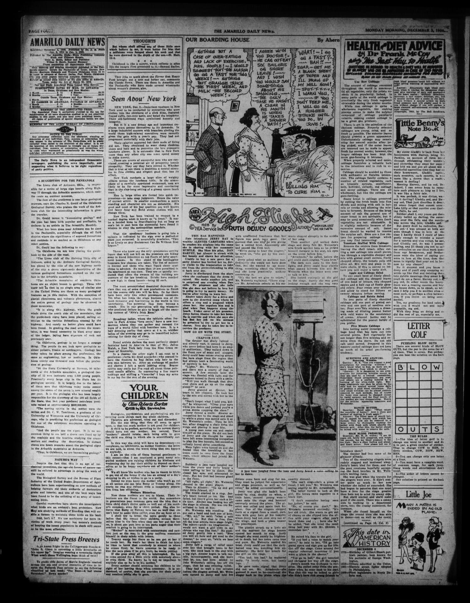Amarillo Daily News (Amarillo, Tex.), Vol. 20, No. 17, Ed. 1 Monday, December 3, 1928
                                                
                                                    [Sequence #]: 4 of 12
                                                