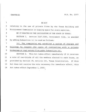 79th Texas Legislature, Regular Session, House Bill 2377, Chapter 223
