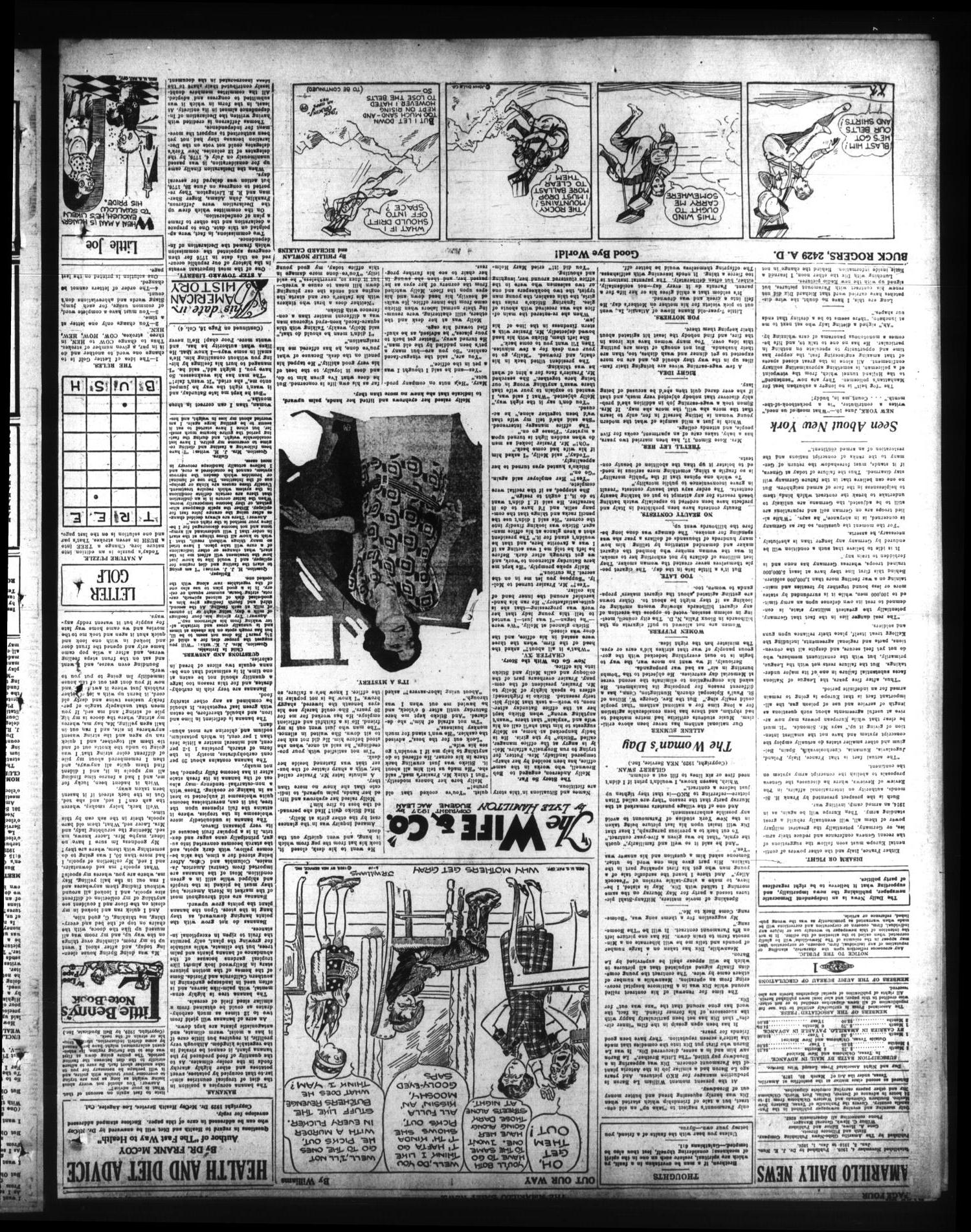 Amarillo Daily News (Amarillo, Tex.), Vol. 20, No. 207, Ed. 1 Tuesday, June 11, 1929
                                                
                                                    [Sequence #]: 4 of 16
                                                