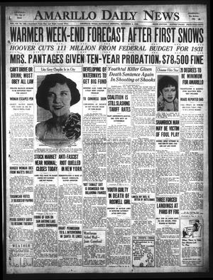 Amarillo Daily News (Amarillo, Tex.), Vol. 20, No. 328, Ed. 1 Saturday, November 9, 1929