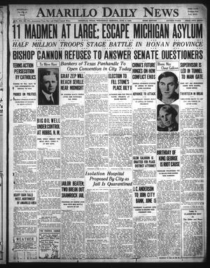 Primary view of Amarillo Daily News (Amarillo, Tex.), Vol. 21, No. 172, Ed. 1 Wednesday, June 4, 1930