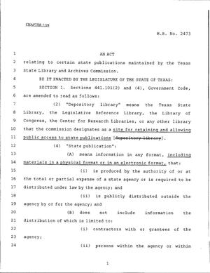 79th Texas Legislature, Regular Session, House Bill 2473, Chapter 1124