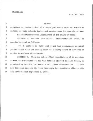 79th Texas Legislature, Regular Session, House Bill 2509, Chapter 1128