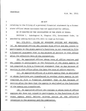 79th Texas Legislature, Regular Session, House Bill 2511, Chapter 630