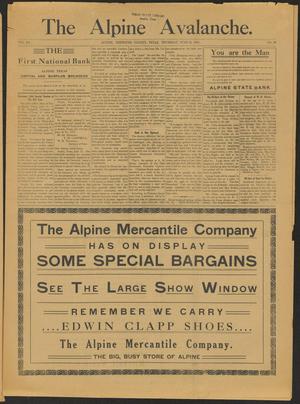 The Alpine Avalanche. (Alpine, Tex.), Vol. 20, No. 26, Ed. 1 Thursday, June 23, 1910