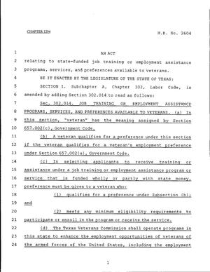 79th Texas Legislature, Regular Session, House Bill 2604, Chapter 1294