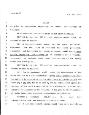 79th Texas Legislature, Regular Session, House Bill 2630, Chapter 737