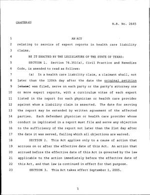 79th Texas Legislature, Regular Session, House Bill 2645, Chapter 635