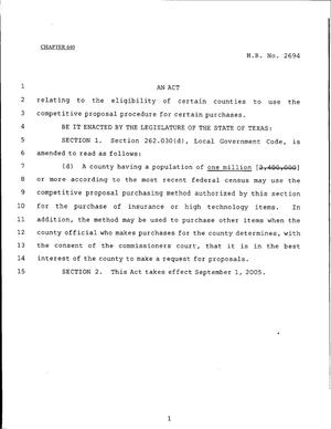 79th Texas Legislature, Regular Session, House Bill 2694, Chapter 640
