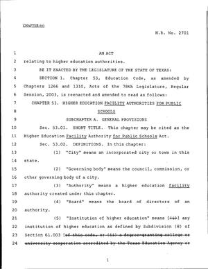 79th Texas Legislature, Regular Session, House Bill 2701, Chapter 641