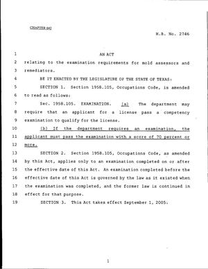 79th Texas Legislature, Regular Session, House Bill 2746, Chapter 642