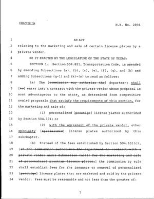 79th Texas Legislature, Regular Session, House Bill 2894, Chapter 754